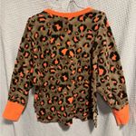 White Birch  Leopard V-Neck Sweater - Orange and Brown Photo 1