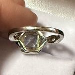 Elegant Silver plated Princess cut Women's Ring size 9 Photo 3