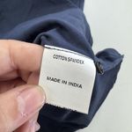 Eshakti  Dress Womens 0 Navy Blue Fit Flare Pleated Cotton Spandex Waist Midi‎ Photo 3