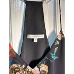 Lavender Brown Women's Black Floral Print V-Neck Sleeveless Tank Top Size Large Photo 3