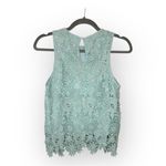 Iris Mint Green Lace Crochet Tank Top Scalloped Hem Romantic Y2K Size L Photo 0