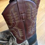 Roper Women’s 8.5 Cowboy Cowgirl Boots Brushed Cowhide Leather Riding Western Brown Photo 3