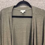 J Jill Womens Cardigan Size 4X Linen Open Front Flowy Oversized Long Sleeve Green Photo 2