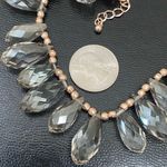 Ny Collection NY Signed Smoky Quartz Briolette Cut Teardrop Rose Gold-tone Beaded 18” Necklace Photo 9