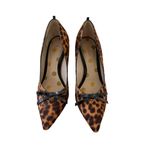 BODEN Leopard Print Calf Hair Bow Heels Size 37.5 / US 7.5 Brown Photo 9