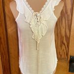 I.N. San Francisco  boho feminine white sleeveless blouse Photo 8