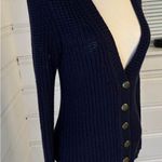 ZARA Women’s Preppy Nautical Knit Cardigan Medium Navy Gold Buttons Photo 2