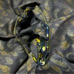 Handmade Blue and Yellow Bell Sleeve Peplum Hem Top Photo 5