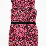 Milly Pink Black Cheetah Leopard Animal Print Pattern Cotton Mini Shift Dress 12 Photo 0