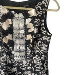 Nanette Lepore Size 6 Black White Linen Silk Beaded Shift Party Shift Dress Photo 3