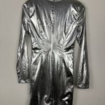 Meshki  Silver Hazel Low Cut Long Sleeves Mini Dress Women’s Sz S Photo 6