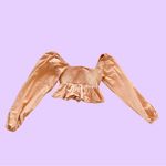 LA Hearts Smocked Babydoll Boho Peach Long Sleeve Crop Top 🔥 Photo 1