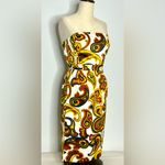 Banana Republic Strapless Paisley Printed Satin Minidress size 0 Photo 2