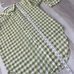 Lisa Says Gah Button Down Shirt tessa gingham textured womens Green White medium Photo 5