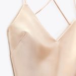 ZARA  maxi midi dress wedding dusty rose satin effect slip party evening  Photo 4