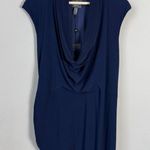 Adrianna Papell NWT  Cowl Neck Draped Maxi Dress Women's 16W Navy Gown Sparkly Photo 7