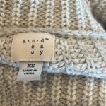 Oversized Cowl Drape Neck Light Gray Crochet Sweater Size XS Photo 8