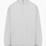 Aritzia TNA Half Zip Heather Cloud White Photo 0