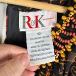 R & K Originals Maxi Dress Size 10 Beaded Neckline Empire Waist Boho Tribal Black Photo 6