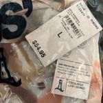 Lands' End Womens Crew Neck Rash Guard UPF 50 Swim Tee Pink Brown White Tie Dye L Photo 2