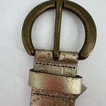 Fossil  gold cut out large buckle metallic belt medium studded flower casual Photo 5