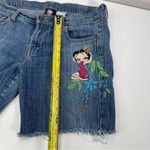 Betty Boop Vintage Women 29 Embroidered Back Floral Blue Denim Jean Shorts Photo 1