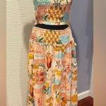 Paper Heart NWT Paper Hearts 2-piece set top + maxi skirt in vibrant pastels S Photo 3