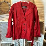 Ellen Tracy Red  Trench Coat with Belt and Pockets Photo 0