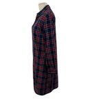 Brooks Brothers Red Fleece Shirt Dress Flannel Plaid Navy Blue Red Size 10 Photo 4