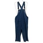 Vintage Agapo Denim Floral Embroidered Crop Bib Overalls Boho Hippie Medium M Blue Photo 2