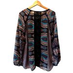 Anthropologie  Meadow Rue Giada Long Sleeve Crochet Detail Blouse Size L Photo 4