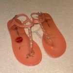 Katy Perry  Pink Jelly T Strap Floral Embellished Sandals Photo 0