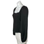 Anthropologie  Women's Black Square Neck Long Puff Sleeve Shirt Blouse Top Size S Photo 1