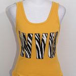 Soffe WVU Yellow Tank Top with Zebra Accents Size Medium West Virginia Tank Top Photo 1
