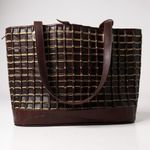 Brighton  Brown Leather Woven‎ Tote Bag Handbag Purse Designer Fashion Photo 0