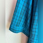 Maggie Barnes Teal Blue Black Plaid Check 3/4 Sleeve Button Up Blouse 2X 22/24W Photo 2