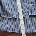 Frank & Eileen Women's Light Blue Striped Chic Feminine Oversized Dress Shirt M Photo 4