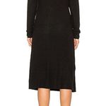 Three Dots Small Black Maivy Tie Front Ribbed Knit Midi Dress Photo 1