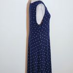 Croft & Barrow Navy Polka Dot Midi Dress Size Medium Preppy Polka Dot Dress Photo 4