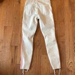 Mother the looker ankle fray white with pink stripe jeans 26 Photo 12