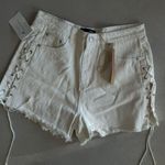 Mustard Seed High Waist White Denim Shorts Photo 1