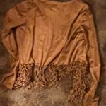 SheIn Tan faux suede jacket with fringe. Size small and never worn. Photo 2