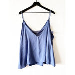 Free People Intimately FP Blue Lace-Trim Satin Cami Tank Top Size M Photo 1