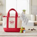 Trader Joe’s Canvas Micro Mini Tote with Reusable Grocery Bag Charm Red Photo 1