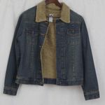 Gap Ladies' Faux Shearling Lined Distressed Denim Jacket Medium Photo 8