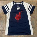 Majestic cleveland indians | lace up baseball jersey tee | women’s xl Photo 3