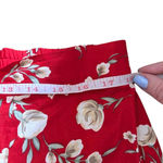 Sag Harbor Vintage 90s Floral Prairie Midi Skirt Cottagecore Button Front Red Size XL Photo 4