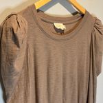 Nation Ltd  Light Brown Puff Sleeve Long Sleeve Tee - size Medium Photo 1