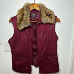 Montanaco faux fur vest metallic rust/plum/purple sz S Photo 6