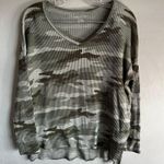 American Eagle AEO Oversized Camo Thermal Long Sleeve Top Photo 1